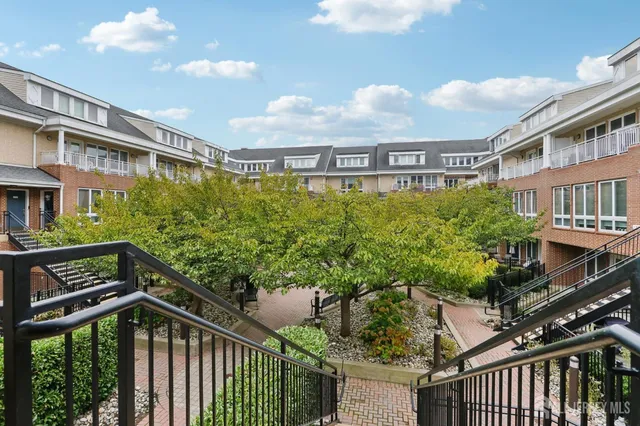 a view of a building from a balcony