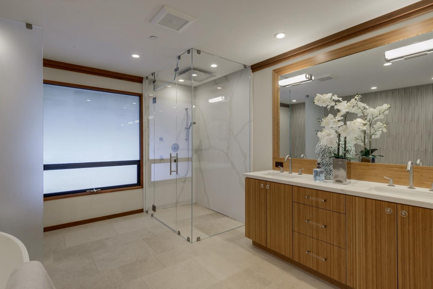 14480 Oak Place Saratoga, CA 95070 - Photo 17 of 45 a bathroom with a double vanity sink mirror and double