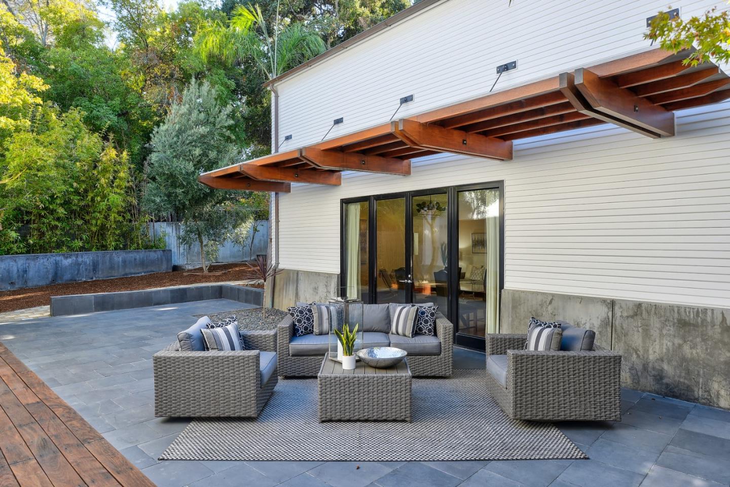 14480 Oak Place Saratoga, CA 95070 - Photo 34 of 45 a outdoor living space with patio furniture and potted plants