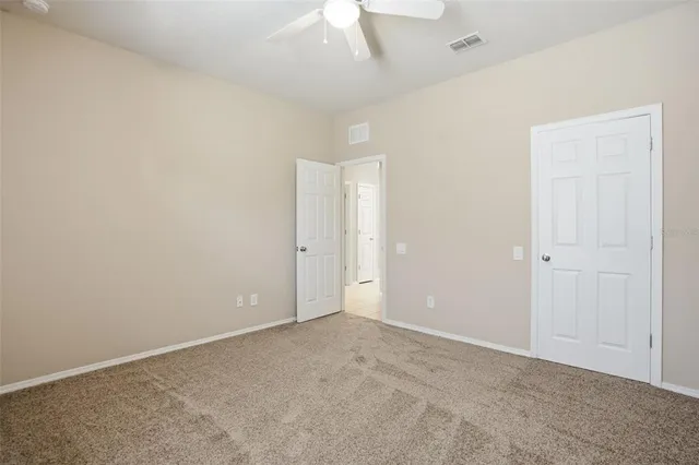 an empty room with an entryway