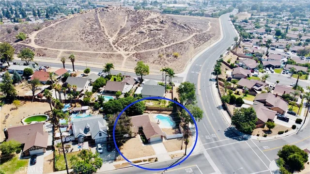 an aerial view of a house
