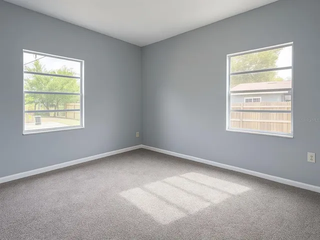 an empty room with a window