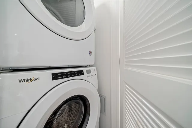 a close up view of washer and dryer
