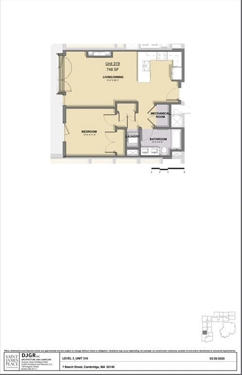7 Beech Street, Unit 319 Cambridge, MA 02140 - Photo 27 of 27 a picture of a floor plan