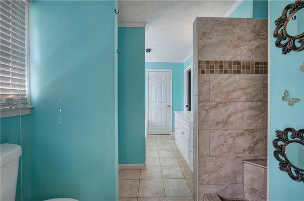 a bathroom with a shower