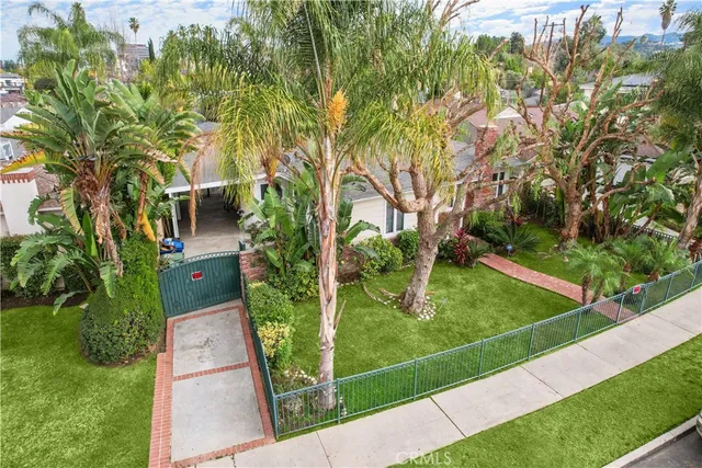 a view of a backyard