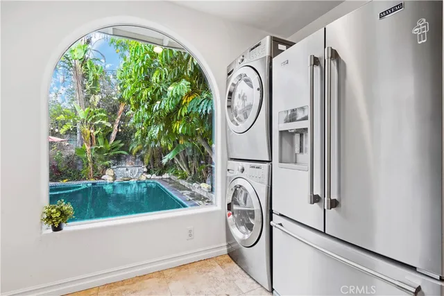 a view of front door with washer