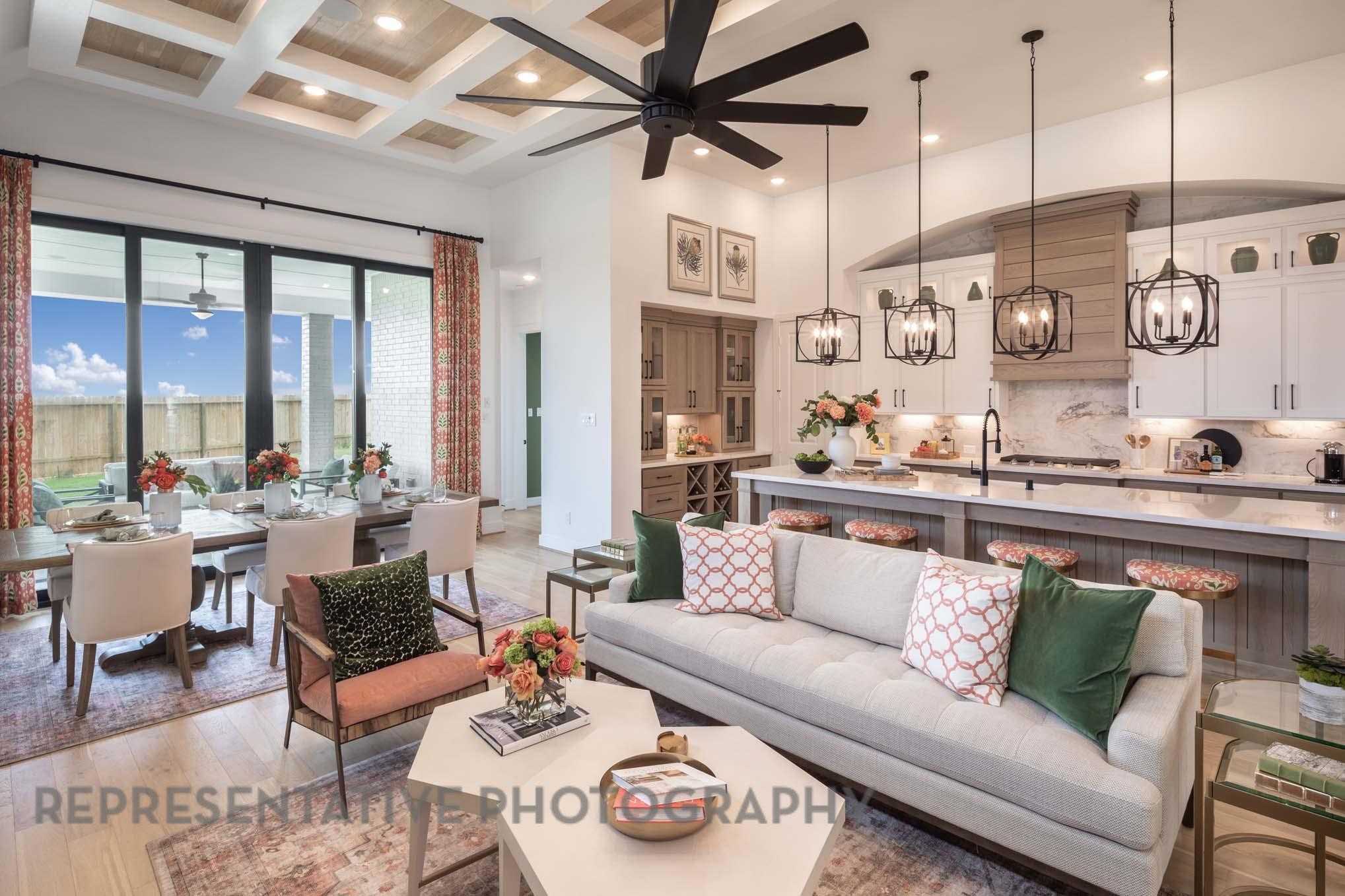 8914 Blue Grotto Lane Manvel, TX 77578 - Photo 8 of 24 a living room with furniture kitchen view and a large window