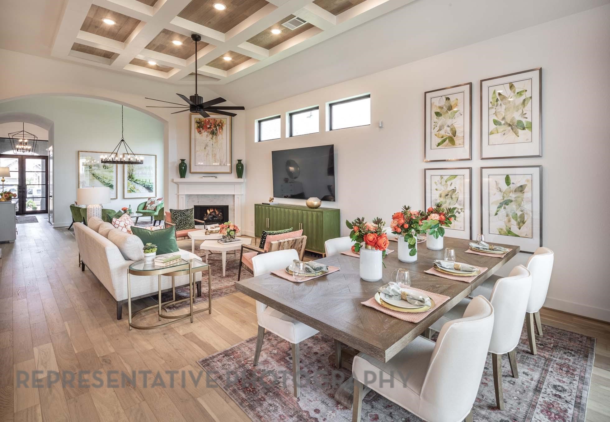 8914 Blue Grotto Lane Manvel, TX 77578 - Photo 9 of 24 a living room with fireplace furniture and a large window