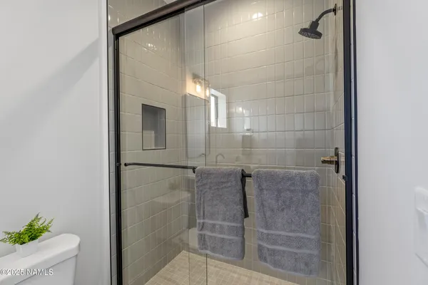 a bathroom with a shower