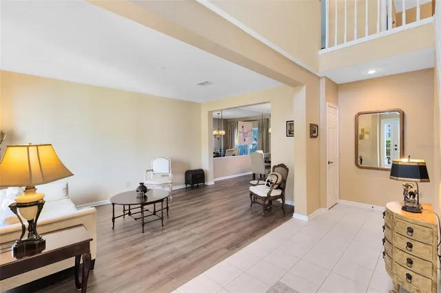 a living room with furniture