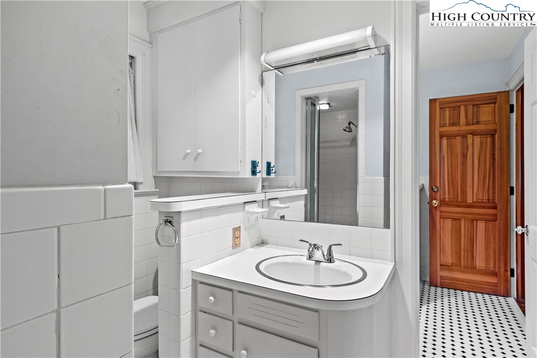 205 Hawthorne Road Elkin, NC 28621 - Photo 28 of 38 a bathroom with a sink a toilet and shower