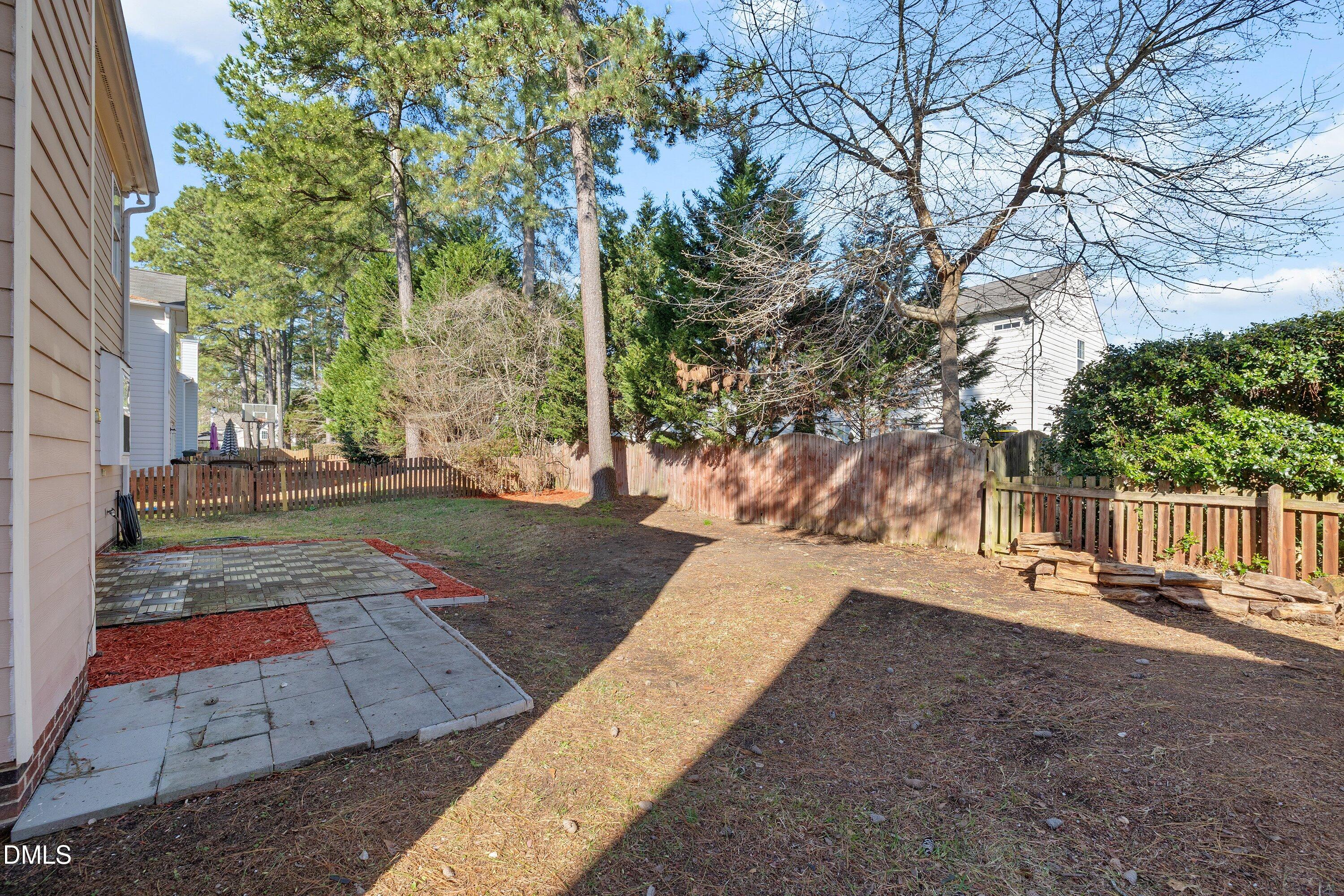5717 Keowee Way Raleigh, NC 27616 - Photo 33 of 41 a backyard of a house with lots of green space