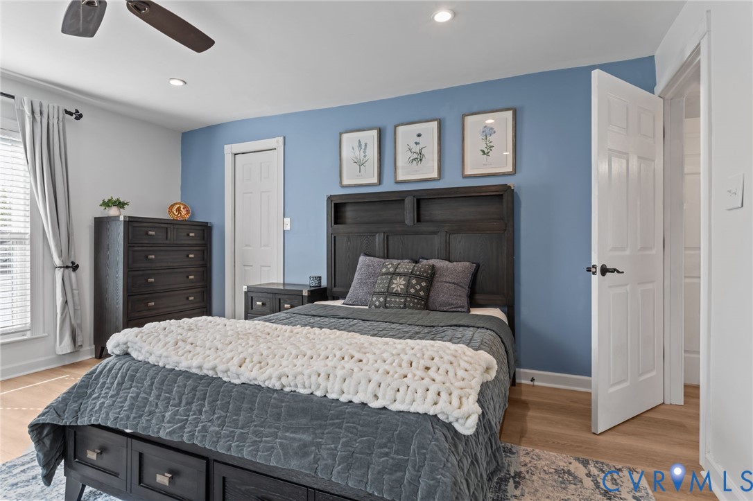 6101 River Road Petersburg, VA 23803 - Photo 21 of 37 Bedroom featuring LVP floors, ceiling fan, recesse