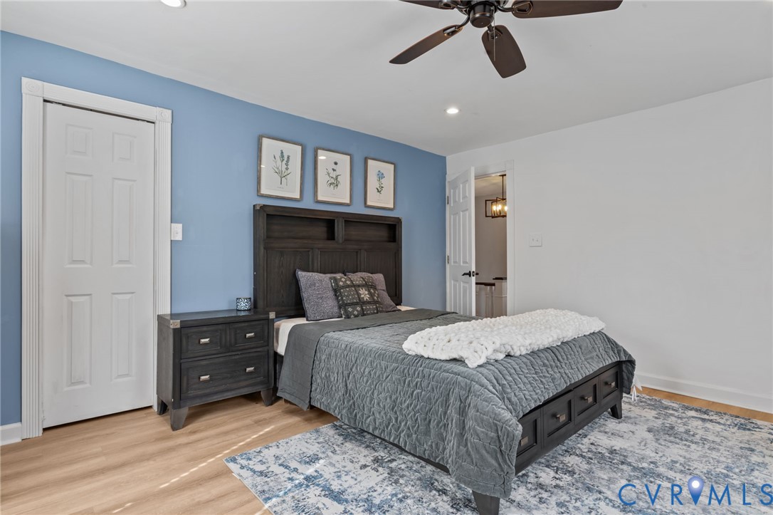 6101 River Road Petersburg, VA 23803 - Photo 22 of 37 Bedroom featuring LVP floors, ceiling fan, recesse
