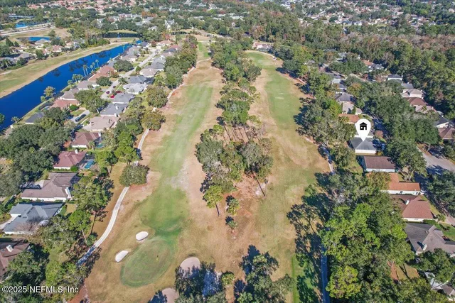an aerial view of a house