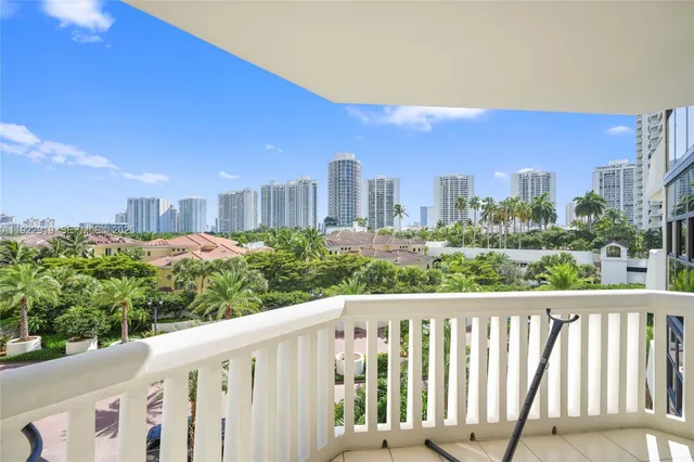 a view of a city from a balcony