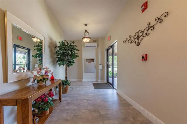 a view of a hallway with entryway