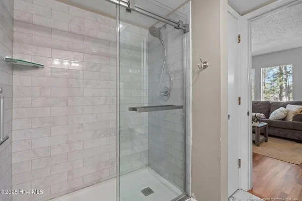 a bathroom with a shower