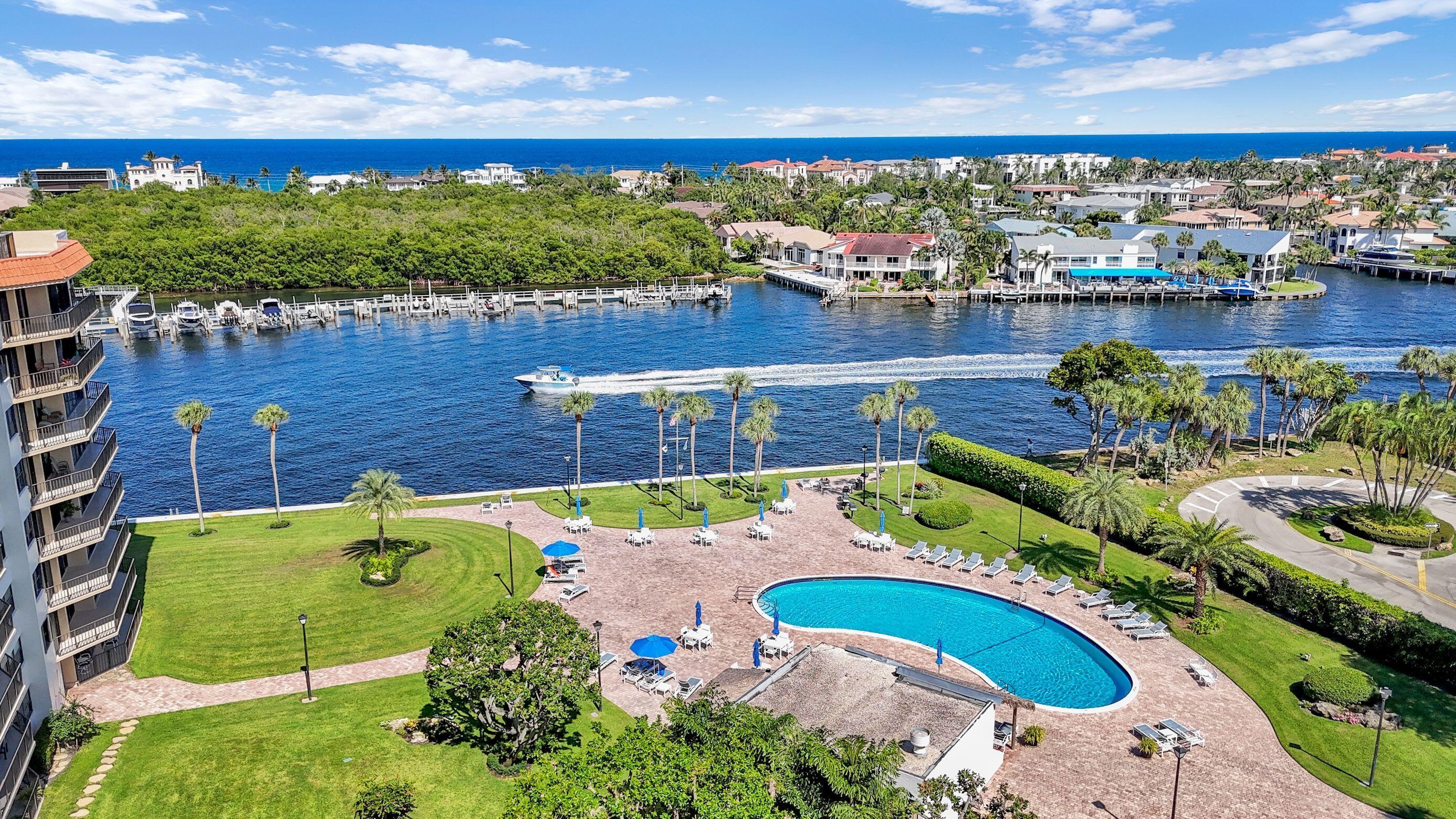 899 Jeffery Street, Unit 809 Boca Raton, FL 33487 - Photo 55 of 96 an aerial view of a house with outdoor space and lake view
