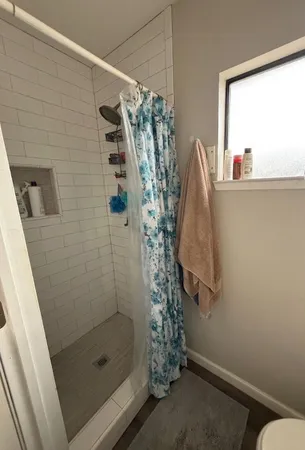 a bathroom with a shower