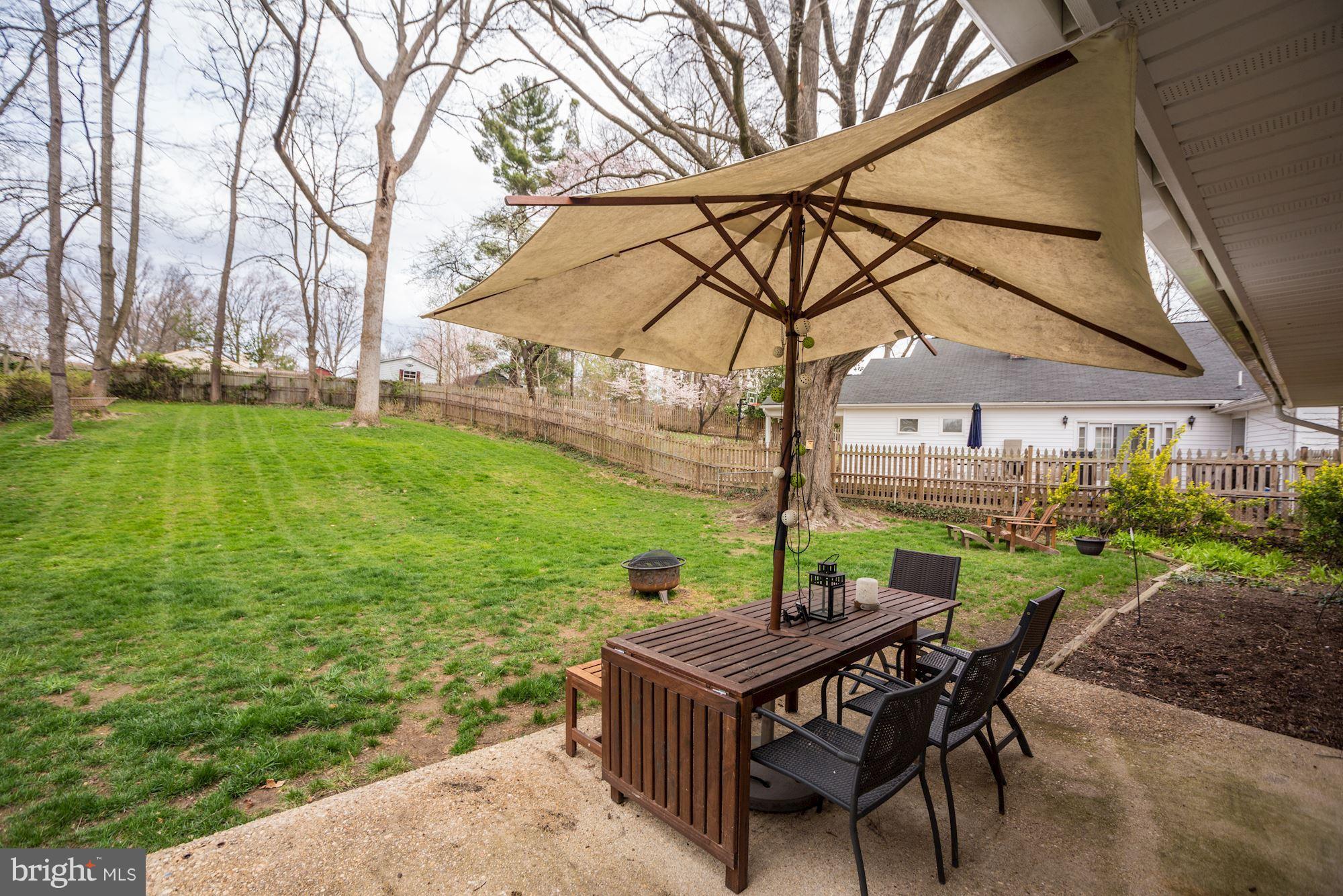 7414 Axton Street Springfield, VA 22151 - Photo 24 of 30 a backyard of a house with table and chairs