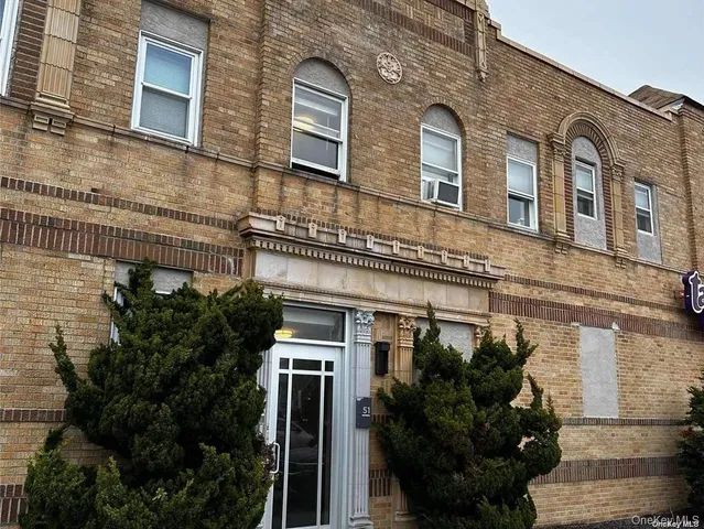 a front view of a building