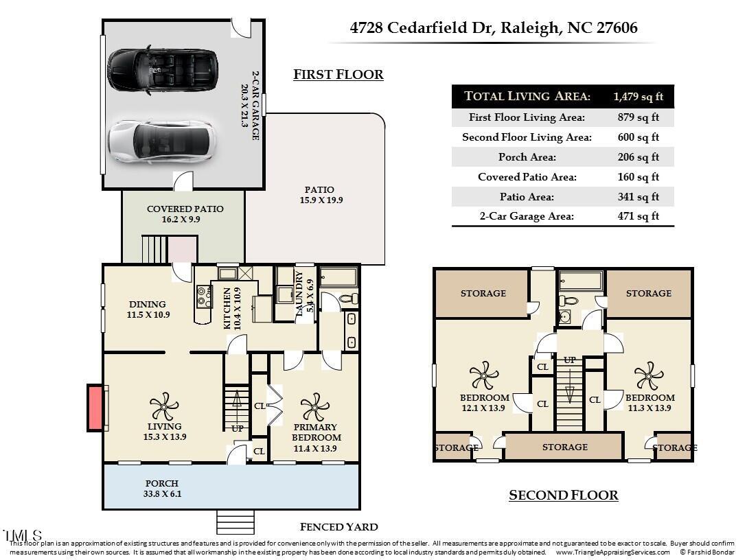 4728 Cedarfield Drive Raleigh, NC 27606 - Photo 29 of 29 4278Cedarfield_Floor Plan_Photo