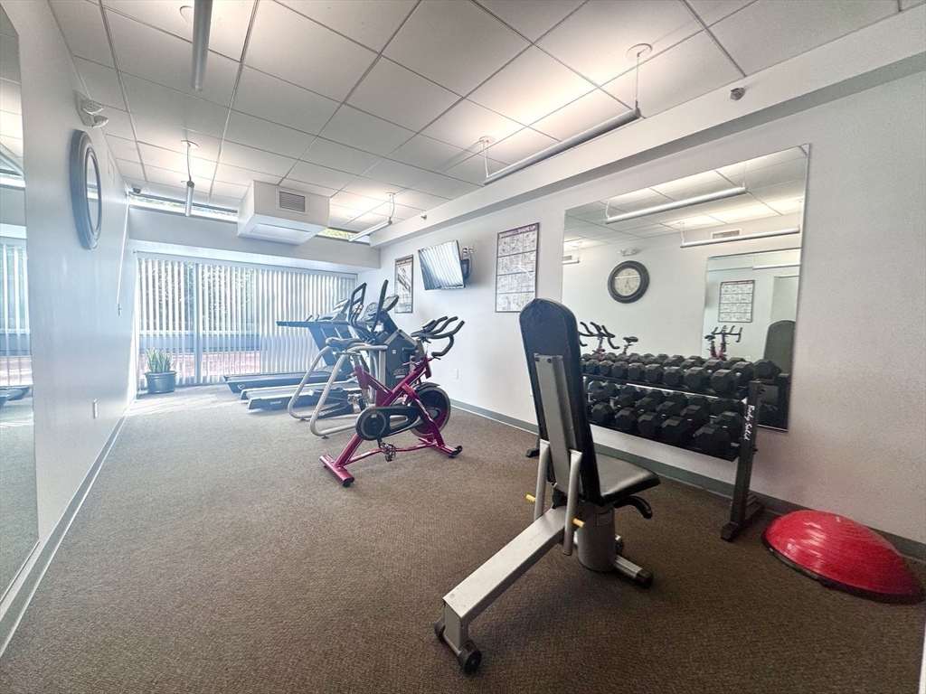 133 Park Street, Unit 703 Brookline, MA 02446 - Photo 21 of 25 a view of a room with gym equipment
