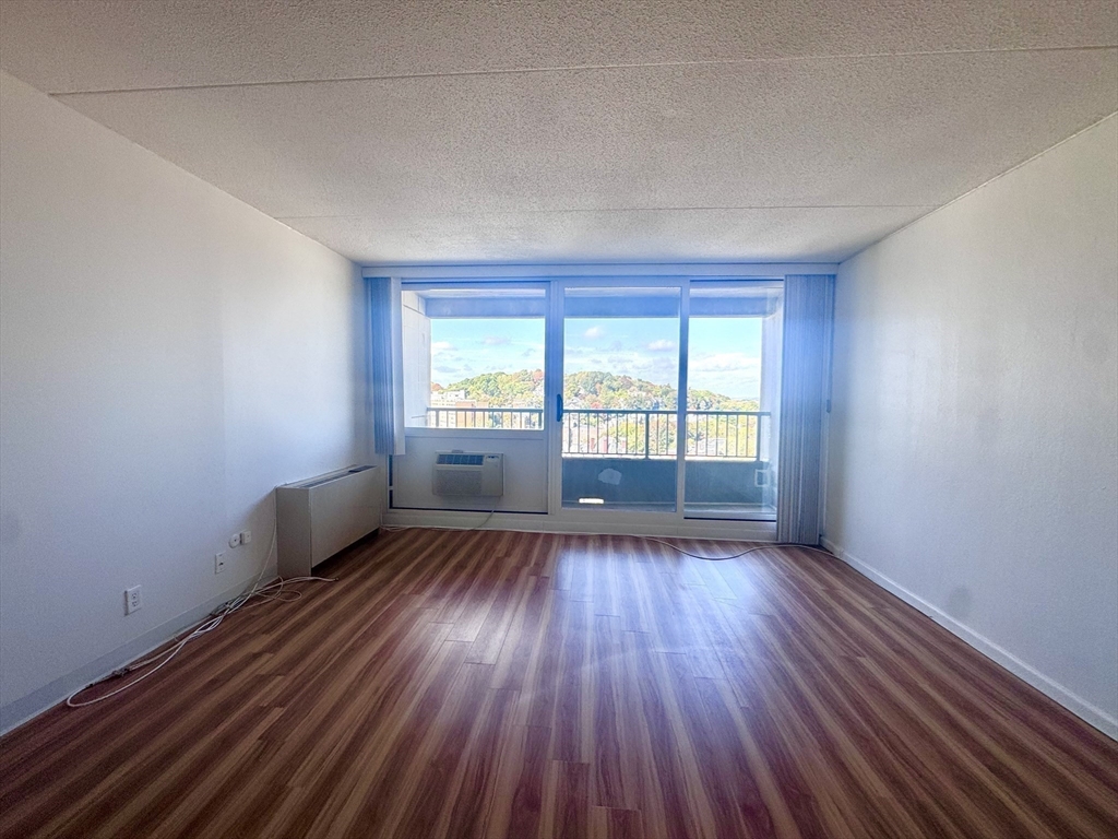 133 Park Street, Unit 703 Brookline, MA 02446 - Photo 5 of 25 an empty room with wooden floor and windows
