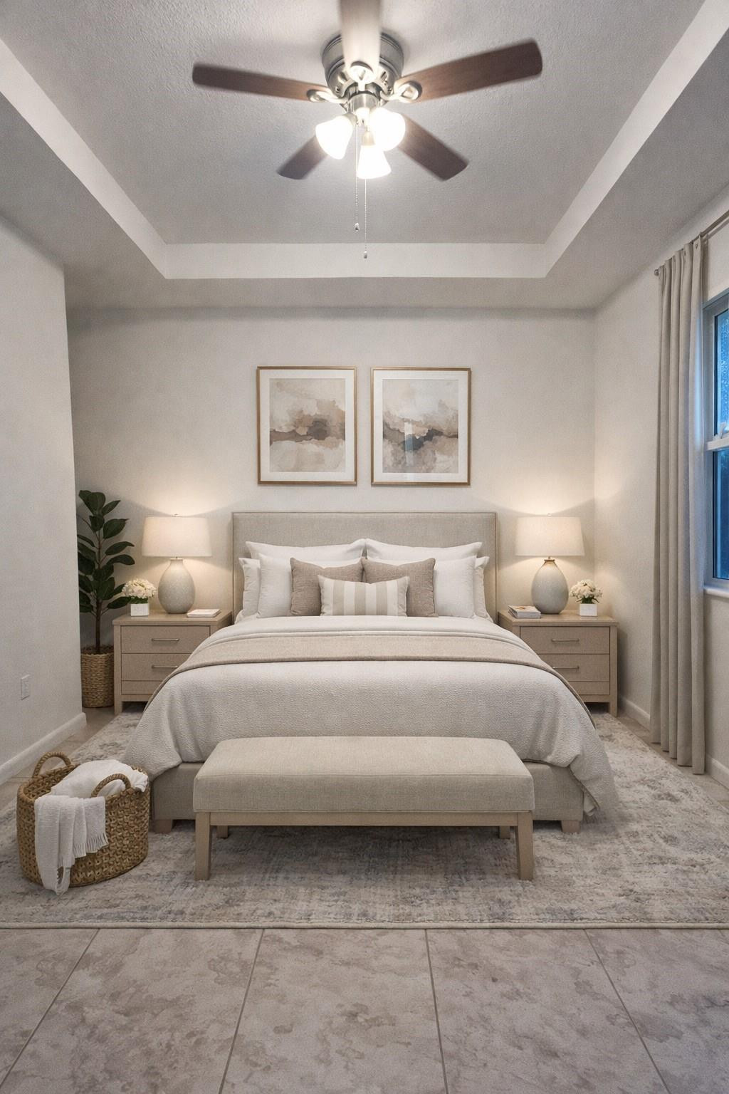 4903 Southwest 140th Terrace Miramar, FL 33027 - Photo 9 of 19 a bedroom with bed and a chandelier