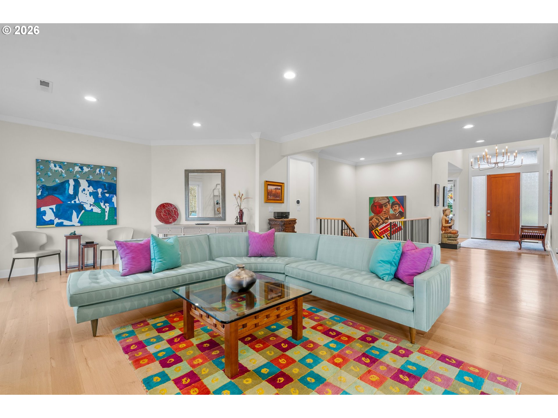 1716 Northwest Mill Pond Road Portland, OR 97229 - Photo 18 of 48 a living room with furniture and a flat screen tv