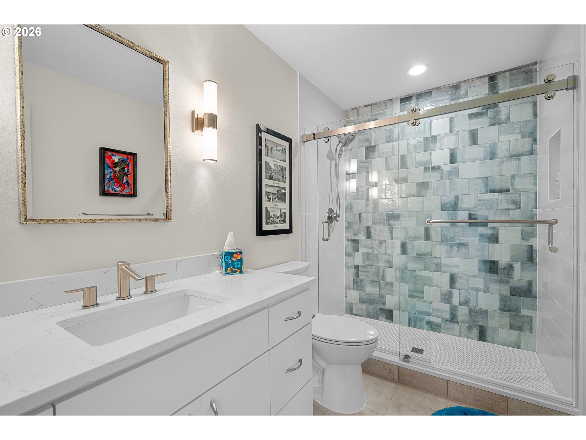 1716 Northwest Mill Pond Road Portland, OR 97229 - Photo 38 of 48 a bathroom with a sink toilet and shower