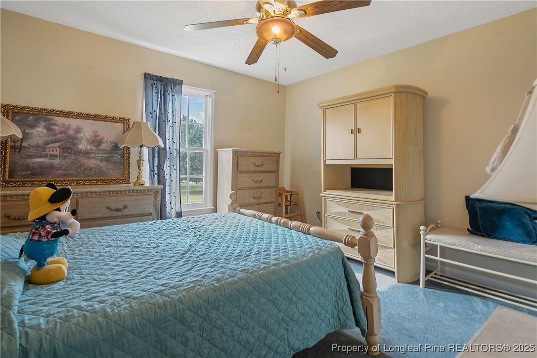 6042 Elliott Bridge Road Linden, NC 28356 - Photo 32 of 47 a bedroom with a bed and wooden floor