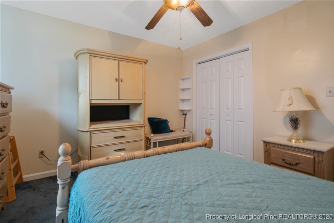 6042 Elliott Bridge Road Linden, NC 28356 - Photo 33 of 47 a bedroom with a bed and a flat screen tv