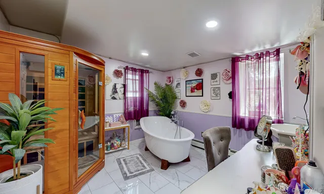 a living room with furniture