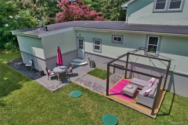 an aerial view of a house