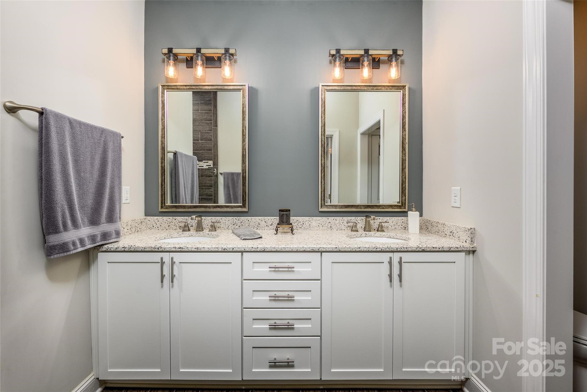 16215 Lakeside Loop Lane Cornelius, NC 28031 - Photo 30 of 48 a bathroom with a double vanity sink and mirror