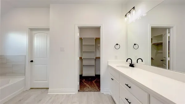 a bathroom with a sink and a shower