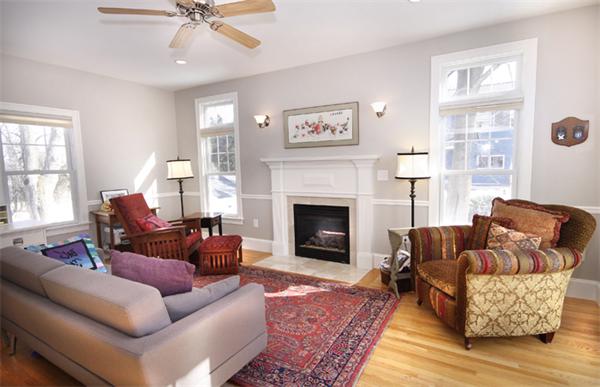 110 Robbins Road Arlington, MA 02476 - Photo 5 of 18 a living room with furniture and a fireplace