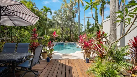 a view of a chairs and table in the patio