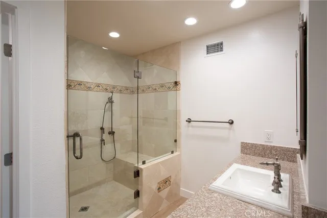 a bathroom with a shower