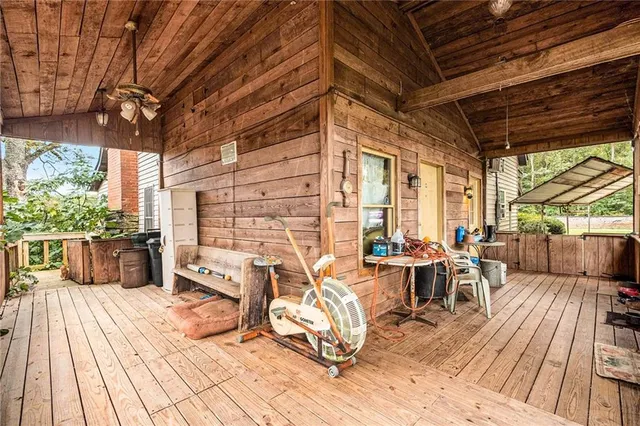 a house with trees in the background