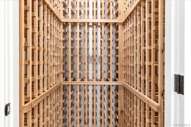 a view of a black and white door