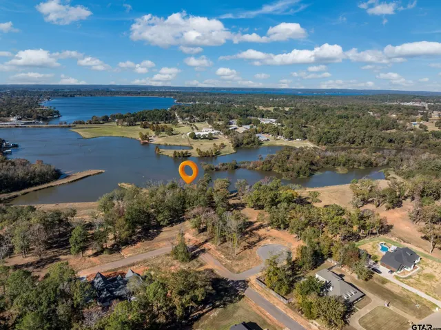 a view of a lake with a mountain