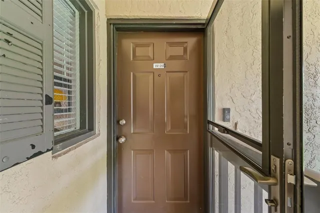 a view of a door and a door