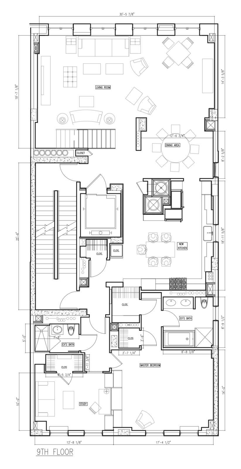 330 East 72nd Street, Unit 9/10 Manhattan, NY 10021 - Photo 16 of 17 a black and white photo of a living room