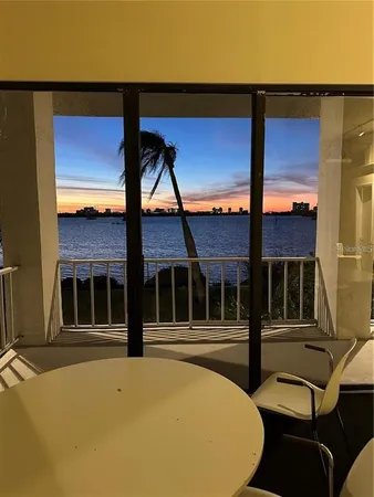 front view of a building with a swimming pool