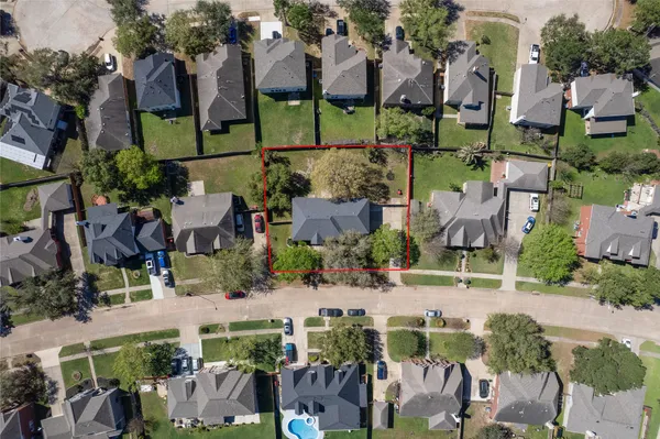 an aerial view of multiple houses