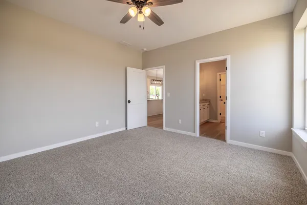 an empty room with a window